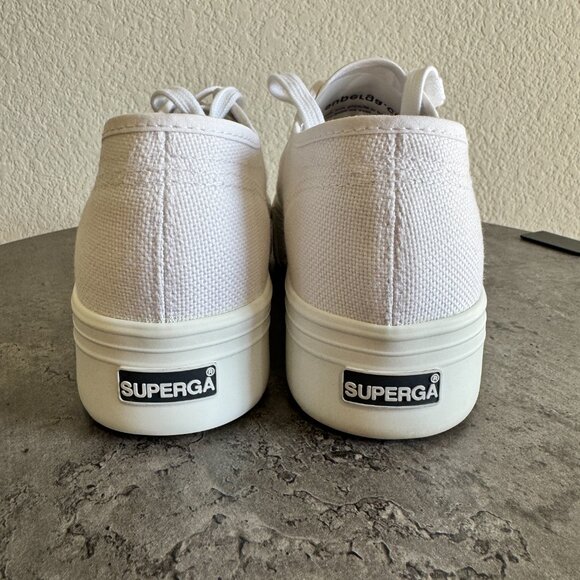 NEW IN BOX Superga 2790 A COTW White Canvas Platform Sneaker Womens US 8 EU 39 - Picture 3 of 12